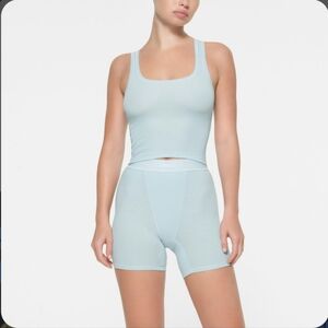 SKIMS Cotton Ribbed Boxer Size Small Kyanite‎ New With Tags